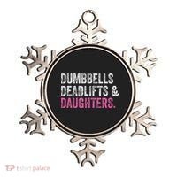 Dumbbells Deadlifts Daughters Funny Gym Workout Father's Day Ornament thumb 0