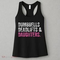 Dumbbells Deadlifts Daughters Funny Gym Workout Father's Day Women's Tank Top thumb 3