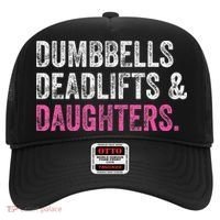 Dumbbells Deadlifts Daughters Funny Gym Workout Father's Day Hat thumb 0