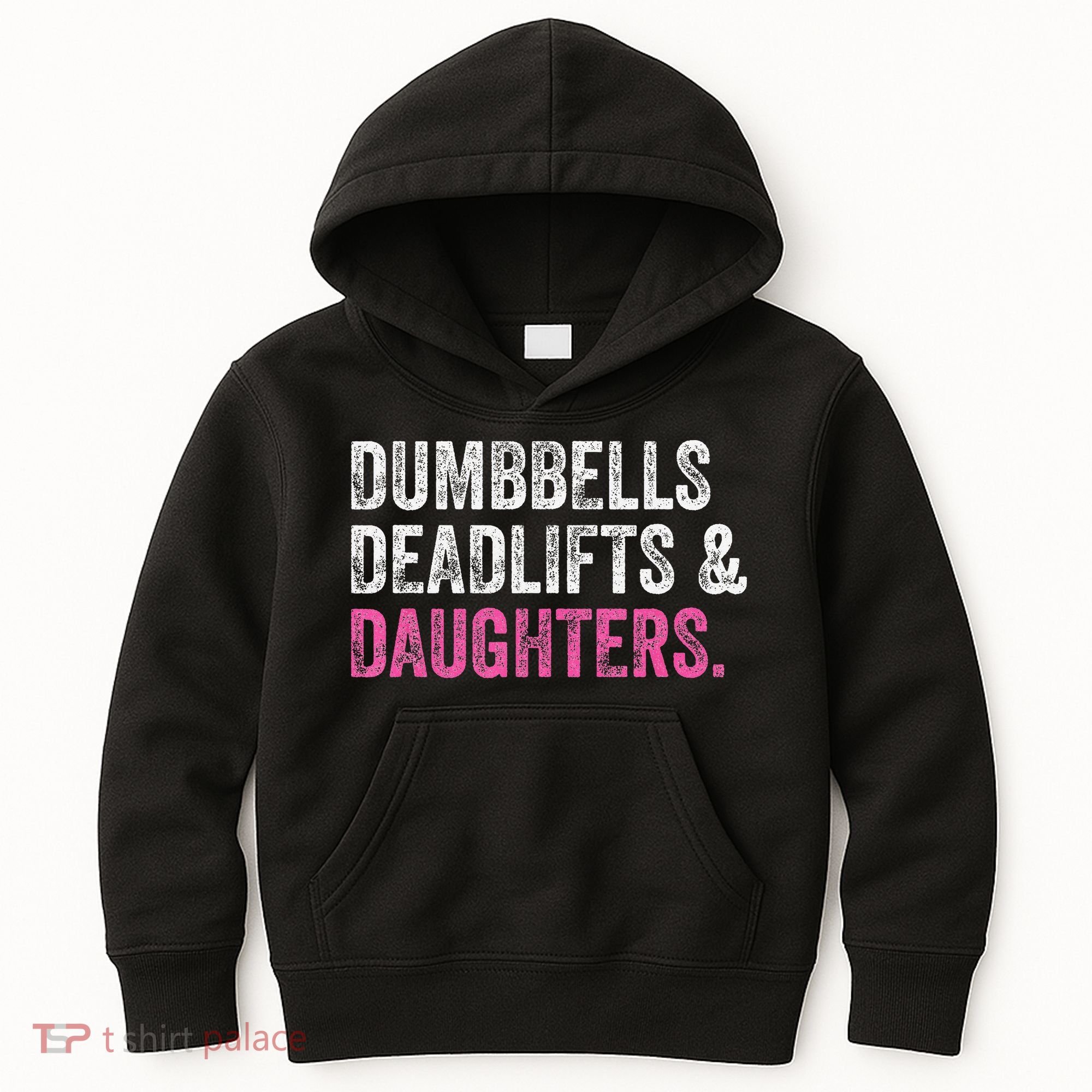 Dumbbells Deadlifts Daughters Funny Gym Workout Father's Day Kids Hoodie