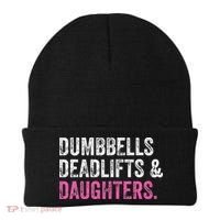 Dumbbells Deadlifts Daughters Funny Gym Workout Father's Day Beanie thumb 0