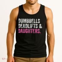 Dumbbells Deadlifts Daughters Funny Gym Workout Father's Day Tank Top thumb 3