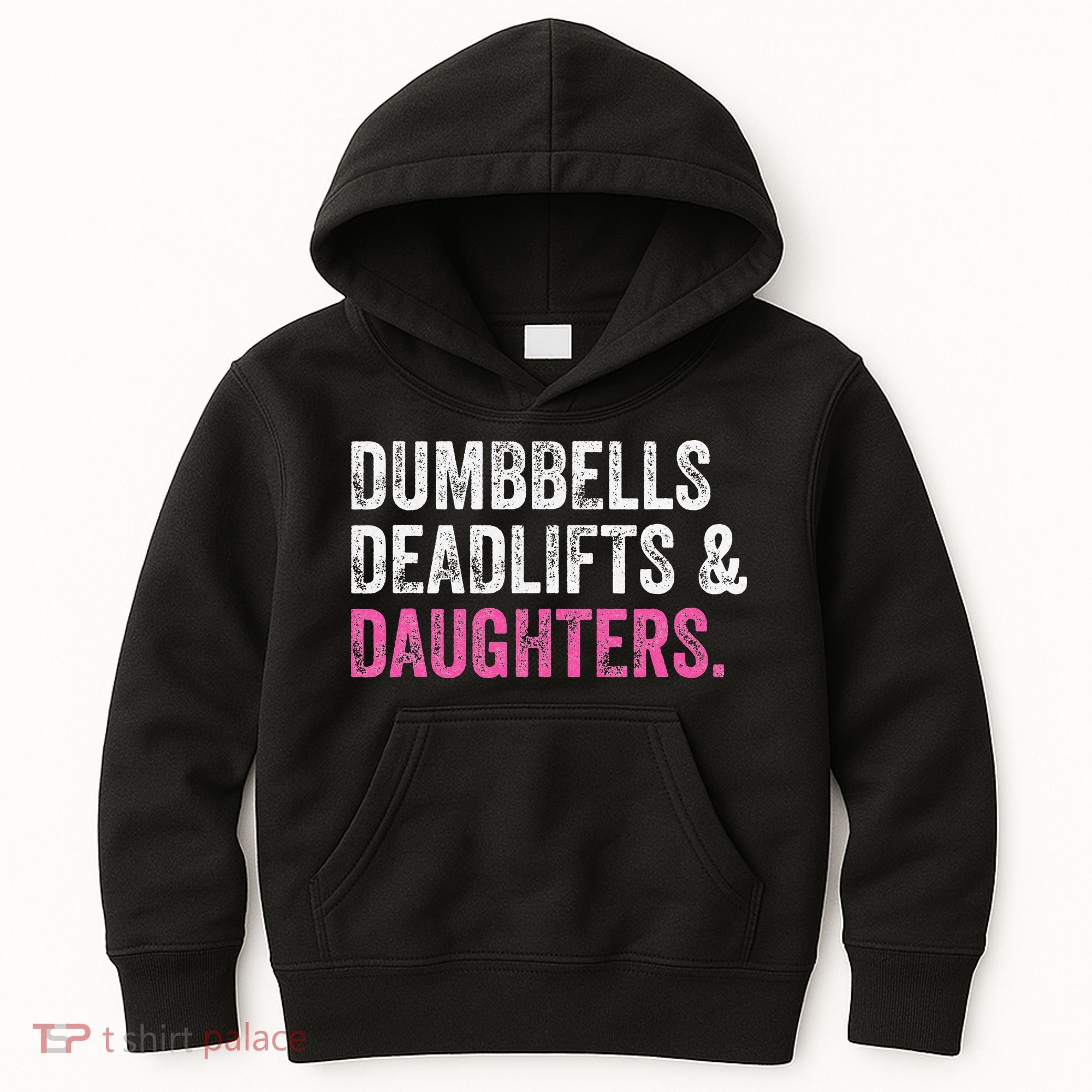 Dumbbells Deadlifts Daughters Funny Gym Workout Father's Day Kids Hoodie