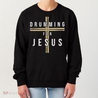 Drummer Drumming Drums Percussion I Jesus Christian Church Women's Sweatshirt thumb 0