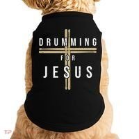 Drummer Drumming Drums Percussion I Jesus Christian Church Doggie Tank thumb 0
