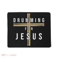 Drummer Drumming Drums Percussion I Jesus Christian Church Mousepad thumb 0