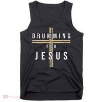 Drummer Drumming Drums Percussion I Jesus Christian Church Tank Top thumb 0