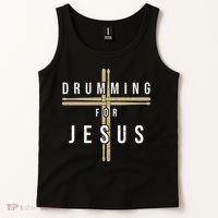 Drummer Drumming Drums Percussion I Jesus Christian Church Tank Top thumb 2
