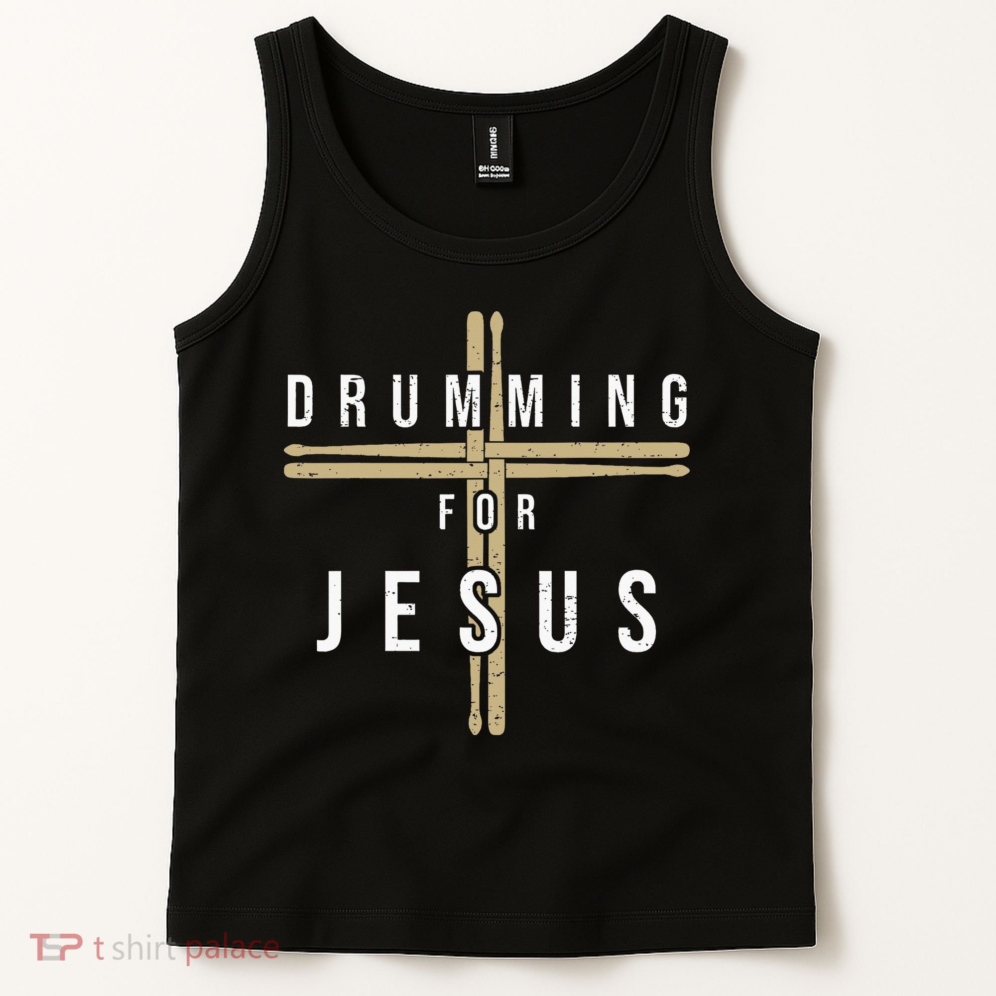 Drummer Drumming Drums Percussion I Jesus Christian Church Tank Top