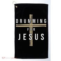 Drummer Drumming Drums Percussion I Jesus Christian Church Golf Towel thumb 0