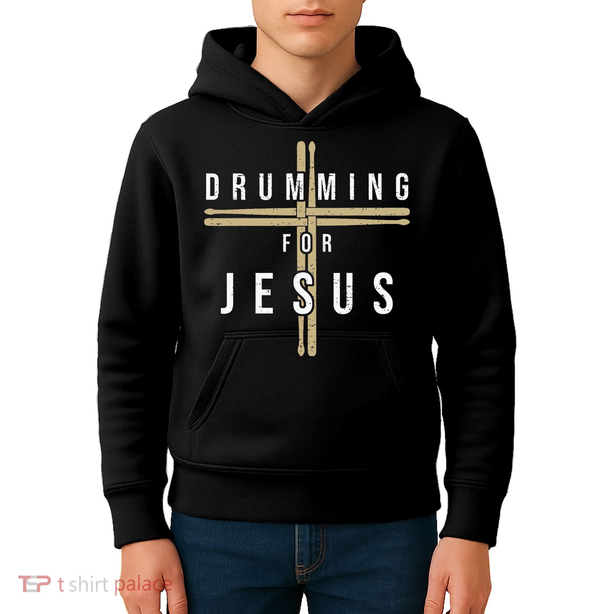 Drummer Drumming Drums Percussion I Jesus Christian Church Kids Hoodie
