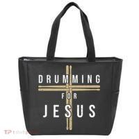 Drummer Drumming Drums Percussion I Jesus Christian Church Tote Bag thumb 0