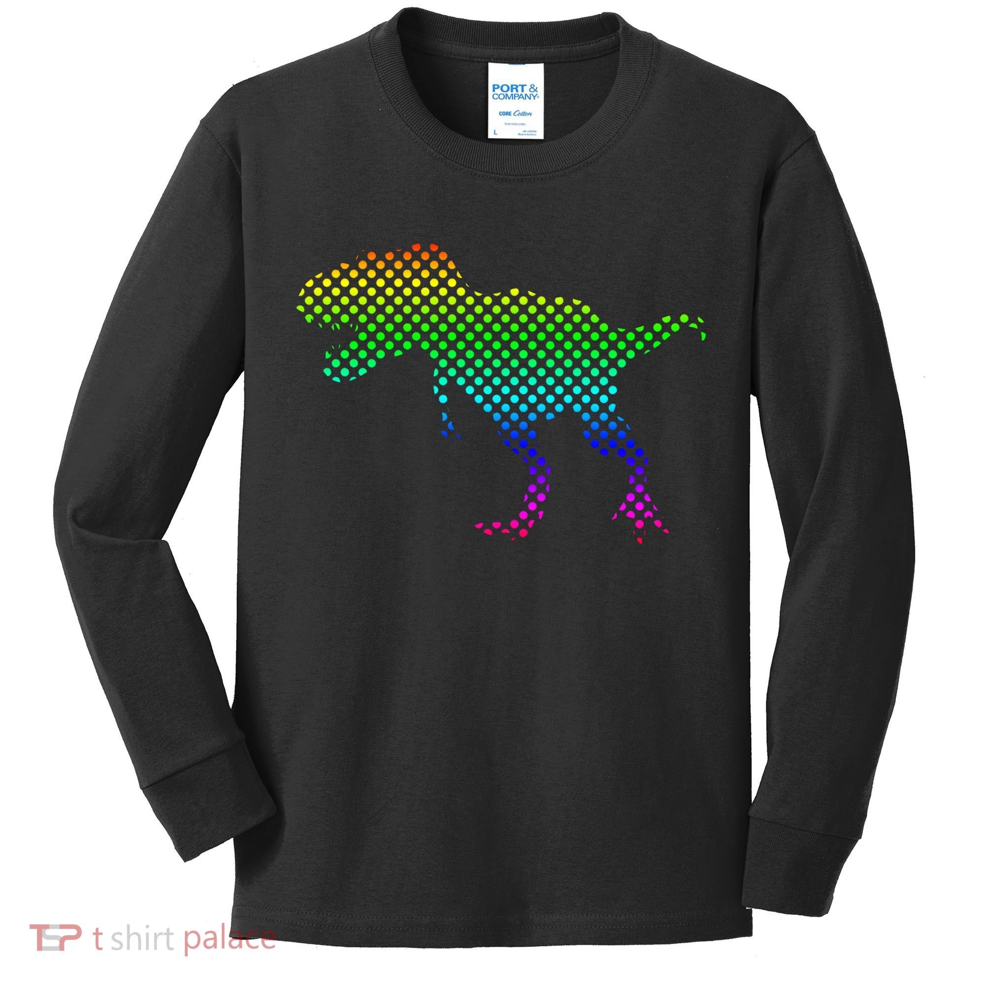 Dot Day Dinosaur TRex Kids Long Sleeve Shirt