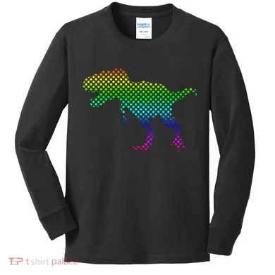 Dot Day Dinosaur TRex Kids Long Sleeve Shirt