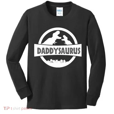 Daddy Dinosaur Daddysaurus Kids Long Sleeve Shirt