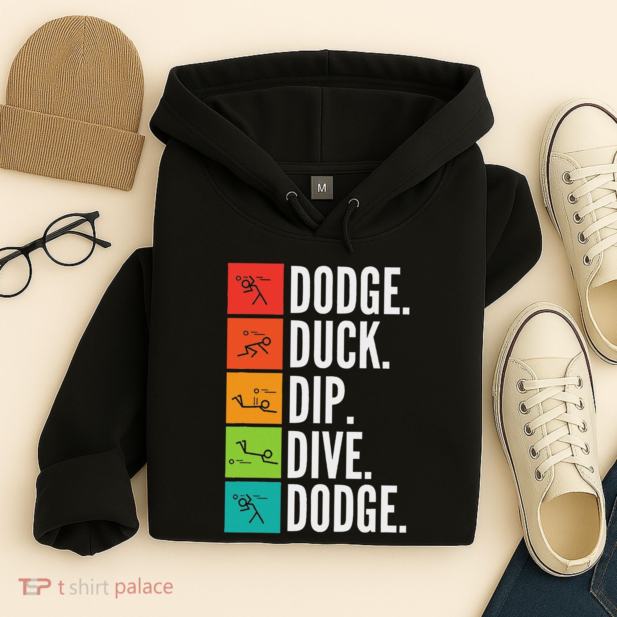 Duck Dip Dive I Ball Games I Funny Dodgeball Hoodie