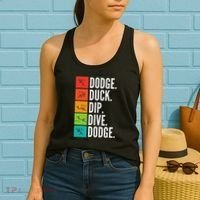 Duck Dip Dive I Ball Games I Funny Dodgeball Women's Tank Top thumb 2