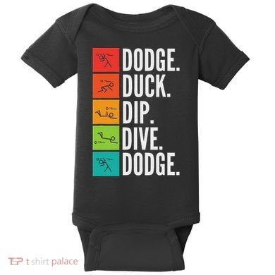 Duck Dip Dive I Ball Games I Funny Dodgeball Baby Bodysuit