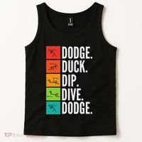 Duck Dip Dive I Ball Games I Funny Dodgeball Tank Top thumb 2