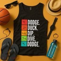Duck Dip Dive I Ball Games I Funny Dodgeball Tank Top thumb 4