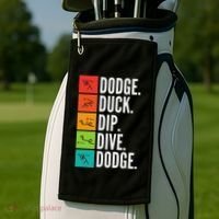 Duck Dip Dive I Ball Games I Funny Dodgeball Golf Towel thumb 2