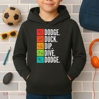 Duck Dip Dive I Ball Games I Funny Dodgeball Kids Hoodie thumb 2