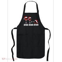 Drink Drank Drunk Funny Christmas Wine Grammar Apron thumb 0