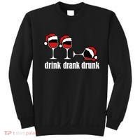 Drink Drank Drunk Funny Christmas Wine Grammar Sweatshirt thumb 0