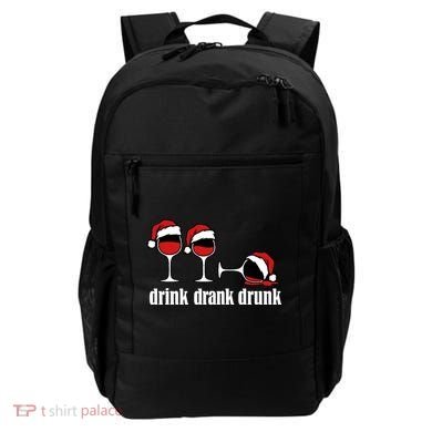 Drink Drank Drunk Funny Christmas Wine Grammar Backpack