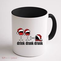 Drink Drank Drunk Funny Christmas Wine Grammar Coffee Mug thumb 1