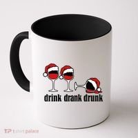 Drink Drank Drunk Funny Christmas Wine Grammar Coffee Mug thumb 0