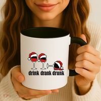 Drink Drank Drunk Funny Christmas Wine Grammar Coffee Mug thumb 3