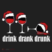 Drink Drank Drunk Funny Christmas Wine Grammar Beanie thumb 2