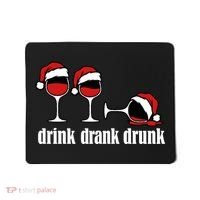 Drink Drank Drunk Funny Christmas Wine Grammar Mousepad thumb 0