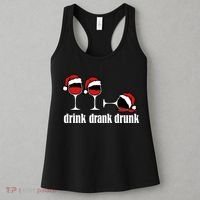 Drink Drank Drunk Funny Christmas Wine Grammar Women's Tank Top thumb 3