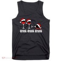 Drink Drank Drunk Funny Christmas Wine Grammar Tank Top thumb 0