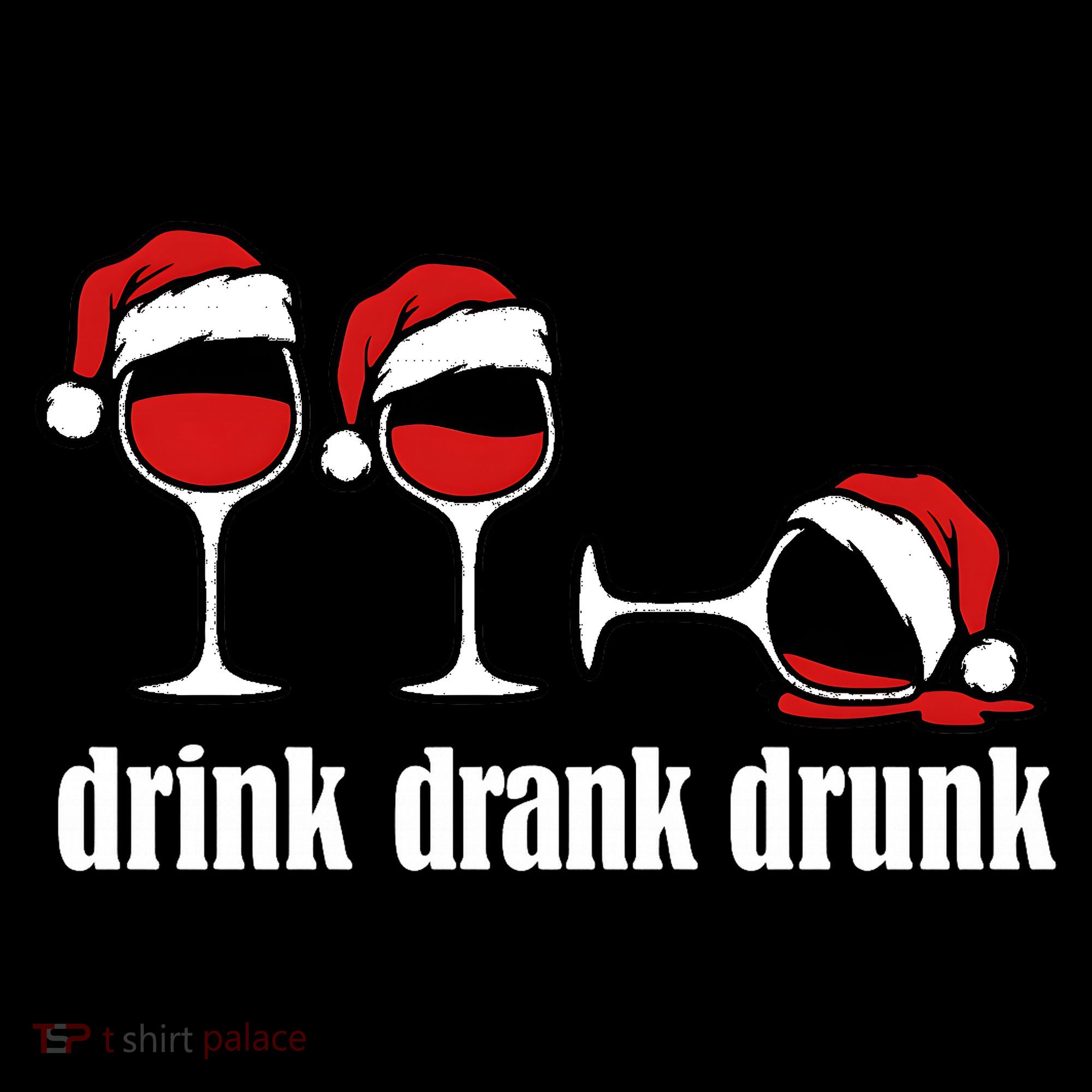 Drink Drank Drunk Funny Christmas Wine Grammar Tank Top