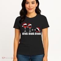 Drink Drank Drunk Funny Christmas Wine Grammar Women's T-Shirt thumb 4