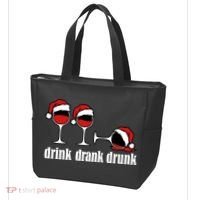Drink Drank Drunk Funny Christmas Wine Grammar Tote Bag thumb 3