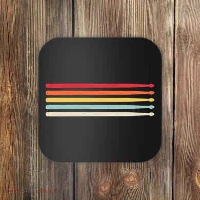 Drummer Drumsticks Drum Sticks Retro Vintage Drumming Coaster
