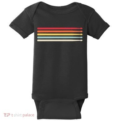 Drummer Drumsticks Drum Sticks Retro Vintage Drumming Baby Bodysuit
