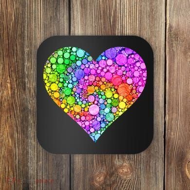 Dot Day Dotted Colorful Heart Of Dots Coaster