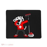 Dabbing Dalmatian Dog Switzerland Curling Fans Jersey Sports Gift Mousepad thumb 0