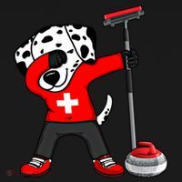 Dabbing Dalmatian Dog Switzerland Curling Fans Jersey Sports Gift Mousepad thumb 1