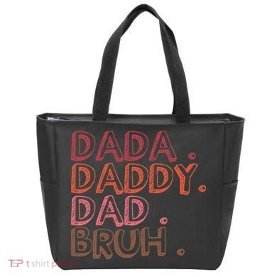 Dada Daddy Dad Bruh Funny Fatherhood Timeline Fathers Day Tote Bag