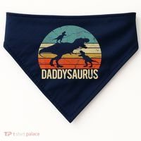 Daddy Dinosaur Daddysaurus 2 Two Christmas For Dad USA-Made Doggie Bandana thumb 0