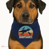 Daddy Dinosaur Daddysaurus 2 Two Christmas For Dad USA-Made Doggie Bandana thumb 1