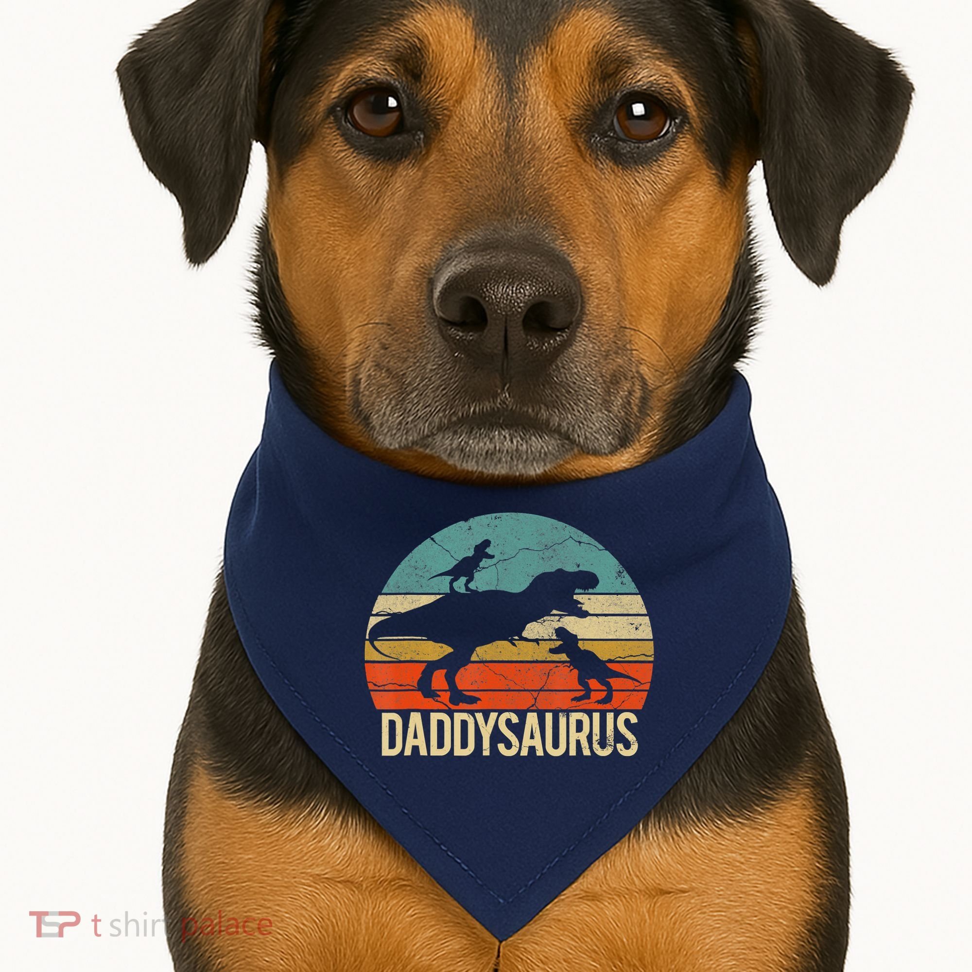 Daddy Dinosaur Daddysaurus 2 Two Christmas For Dad USA-Made Doggie Bandana