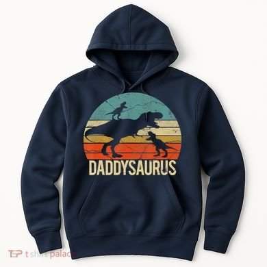 Daddy Dinosaur Daddysaurus 2 Two Christmas For Dad Hoodie