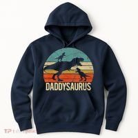 Daddy Dinosaur Daddysaurus 2 Two Christmas For Dad Hoodie thumb 0